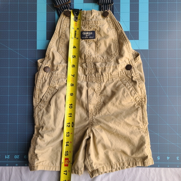 OshKosh B'gosh Tan Overalls 3T Dapper Earthy Cottagecore Granola Crunchy - Picture 2 of 6